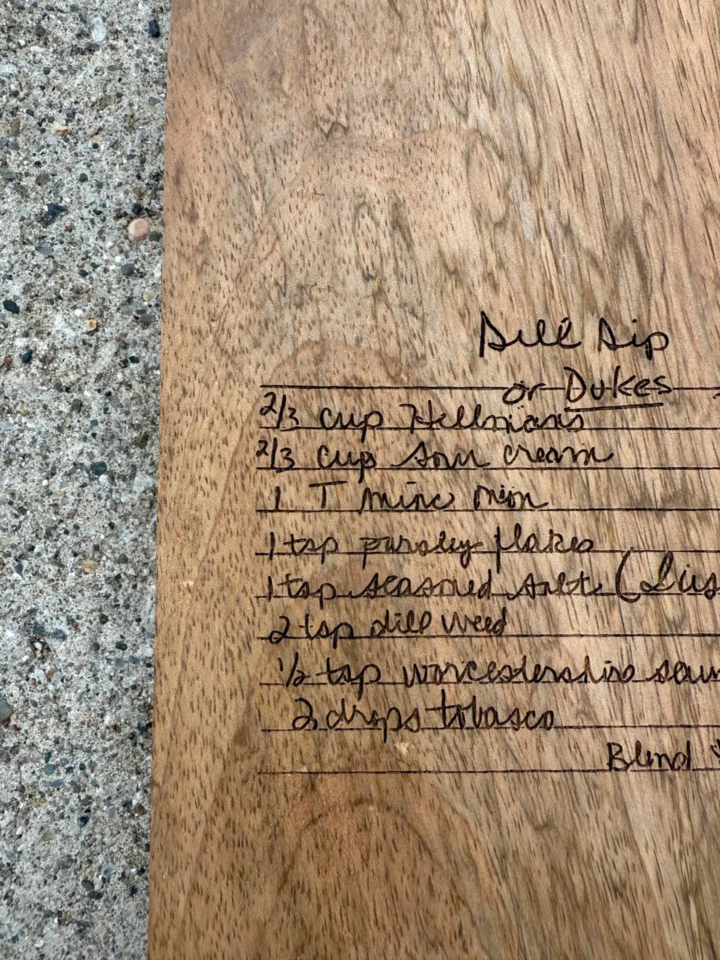 Wood Serving Board - Handwritten Recipe image 0