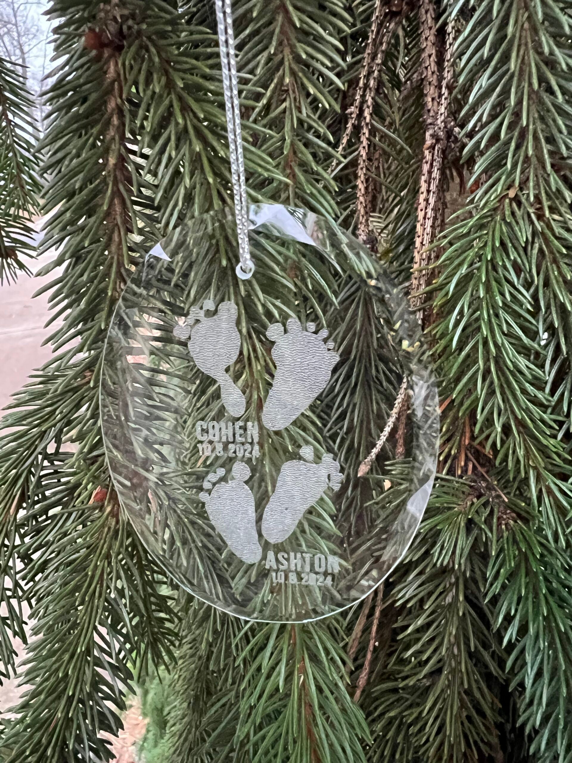 Glass Ornament - Baby Footprints image 3