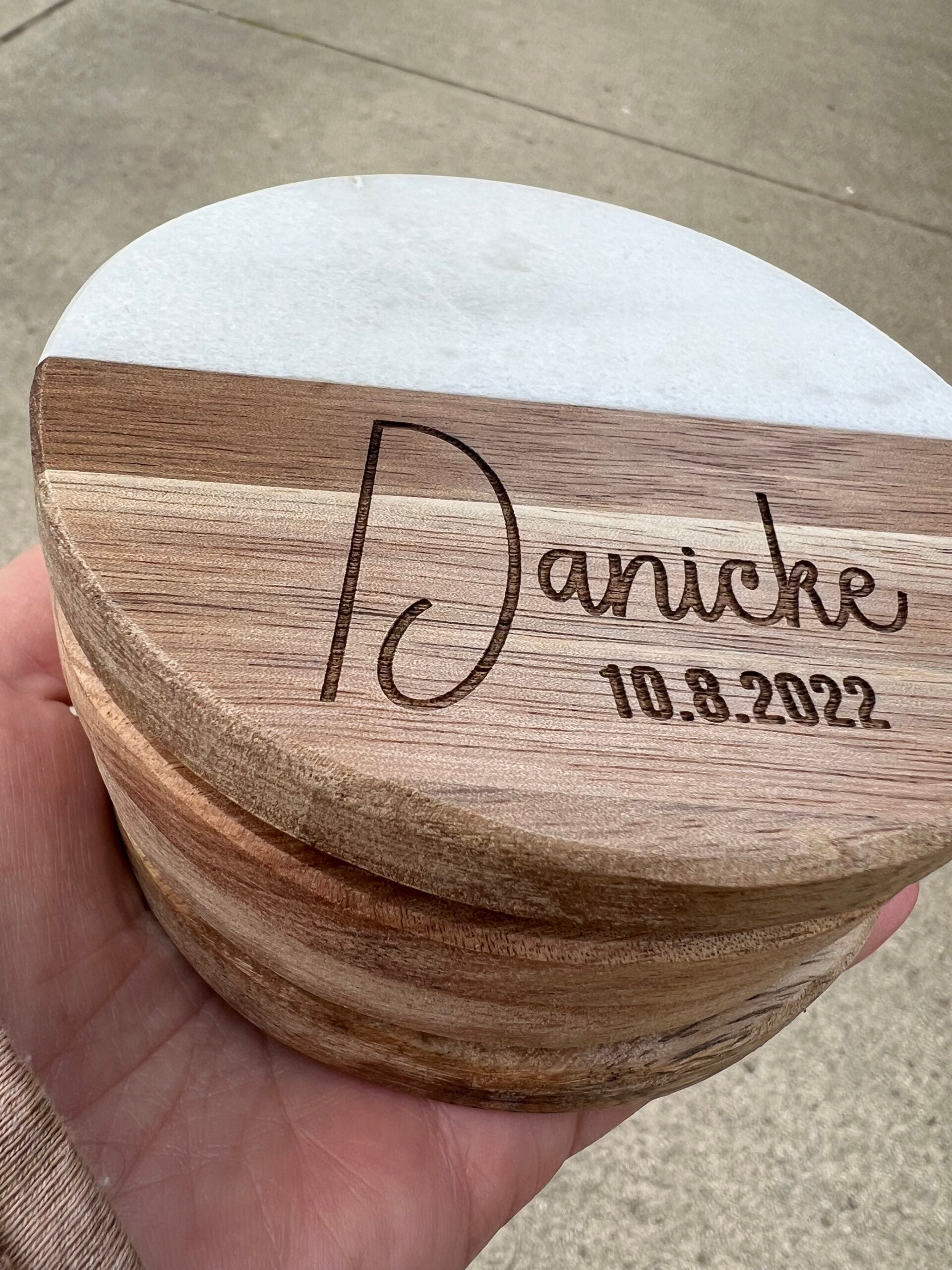 Marble/Wood Coasters (set of 4) image 1
