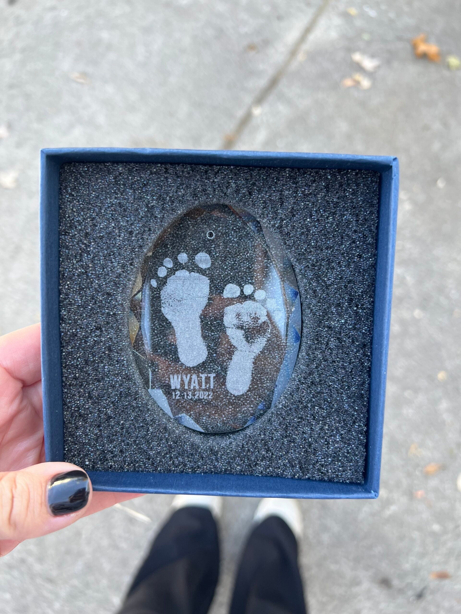 Glass Ornament - Baby Footprints image 2