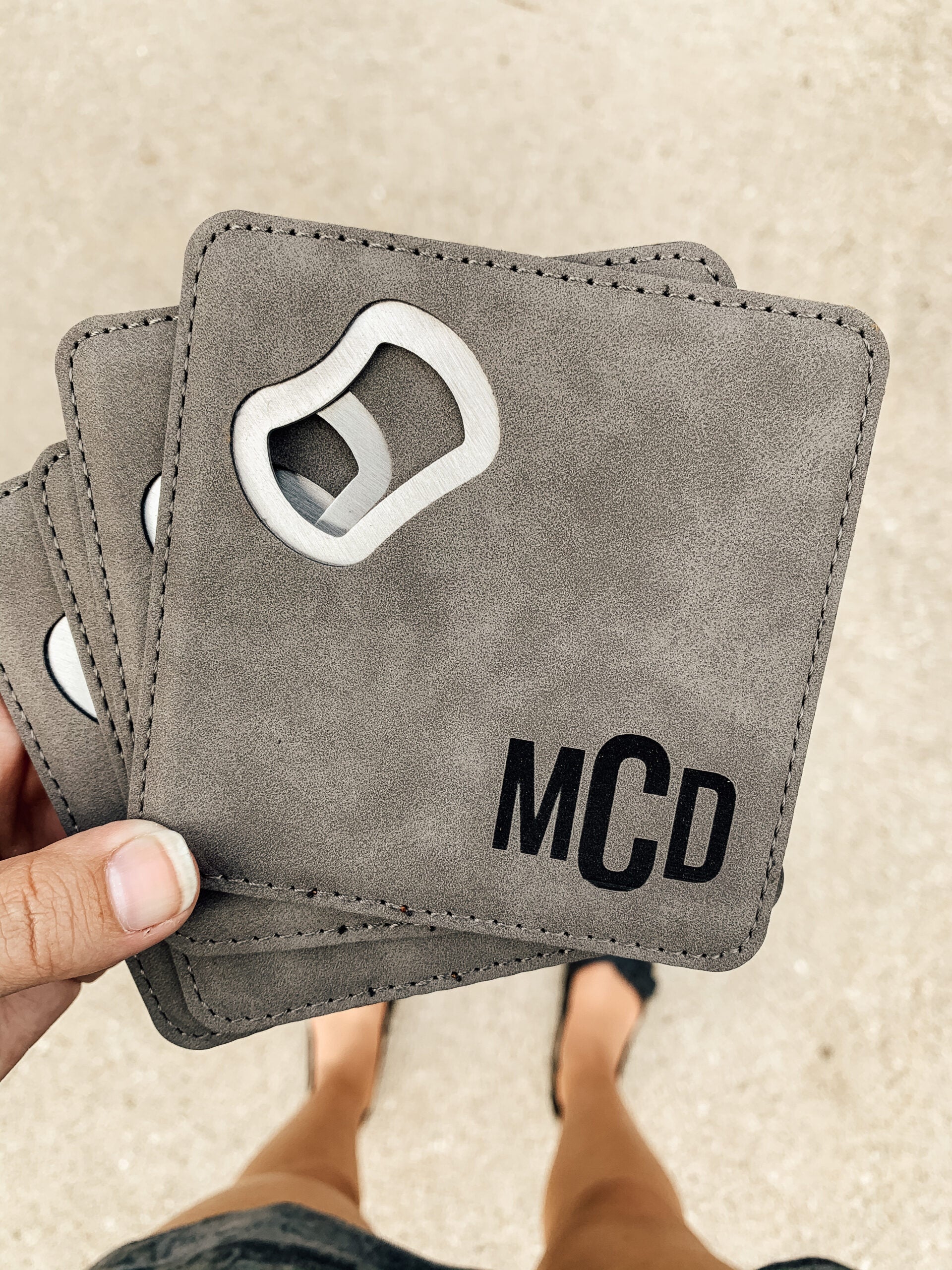 Leather Bottle Opener Coasters (set of 4) image 8