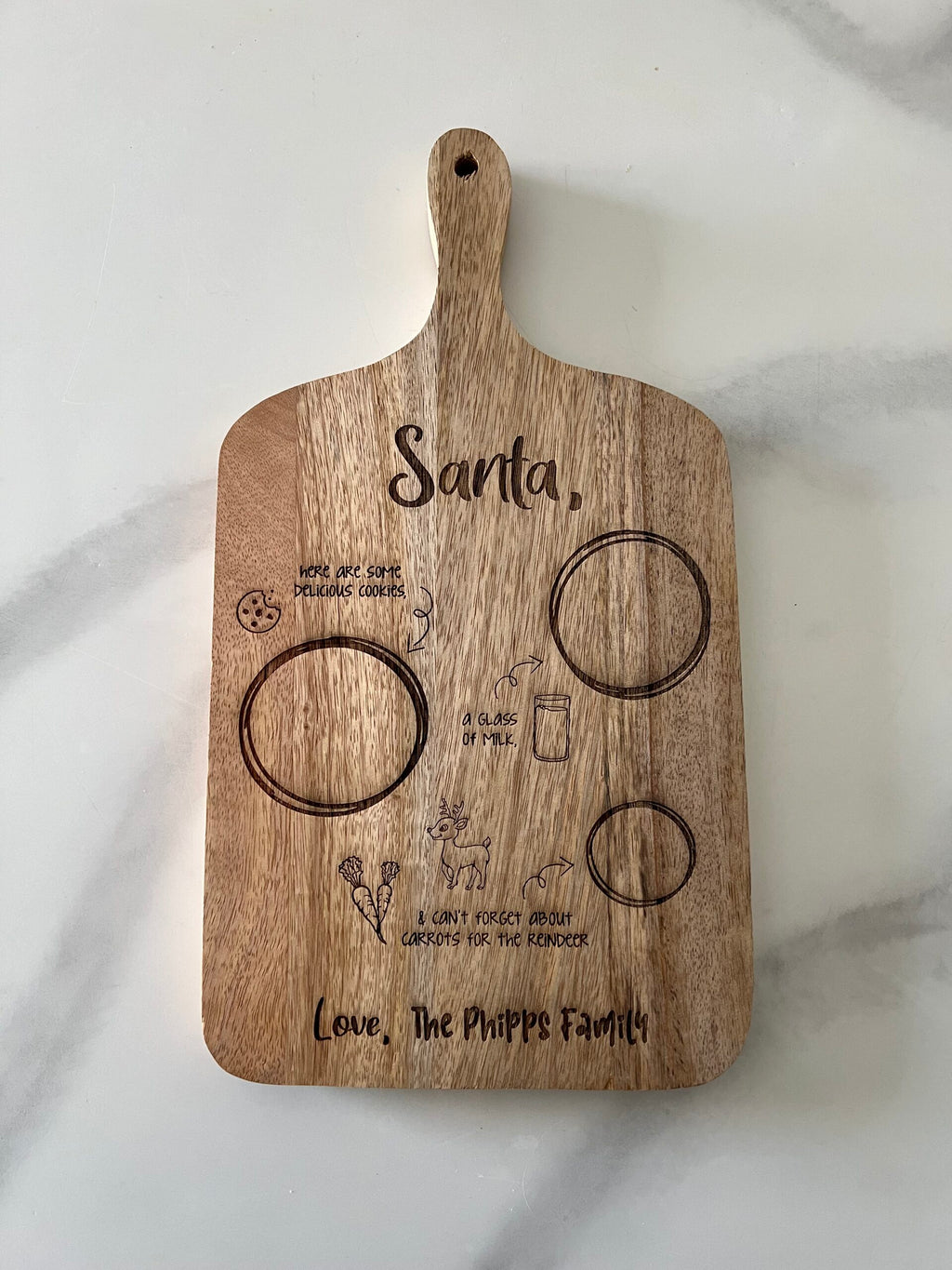 Wood Serving Board - Santa Cookies + Milk image 1