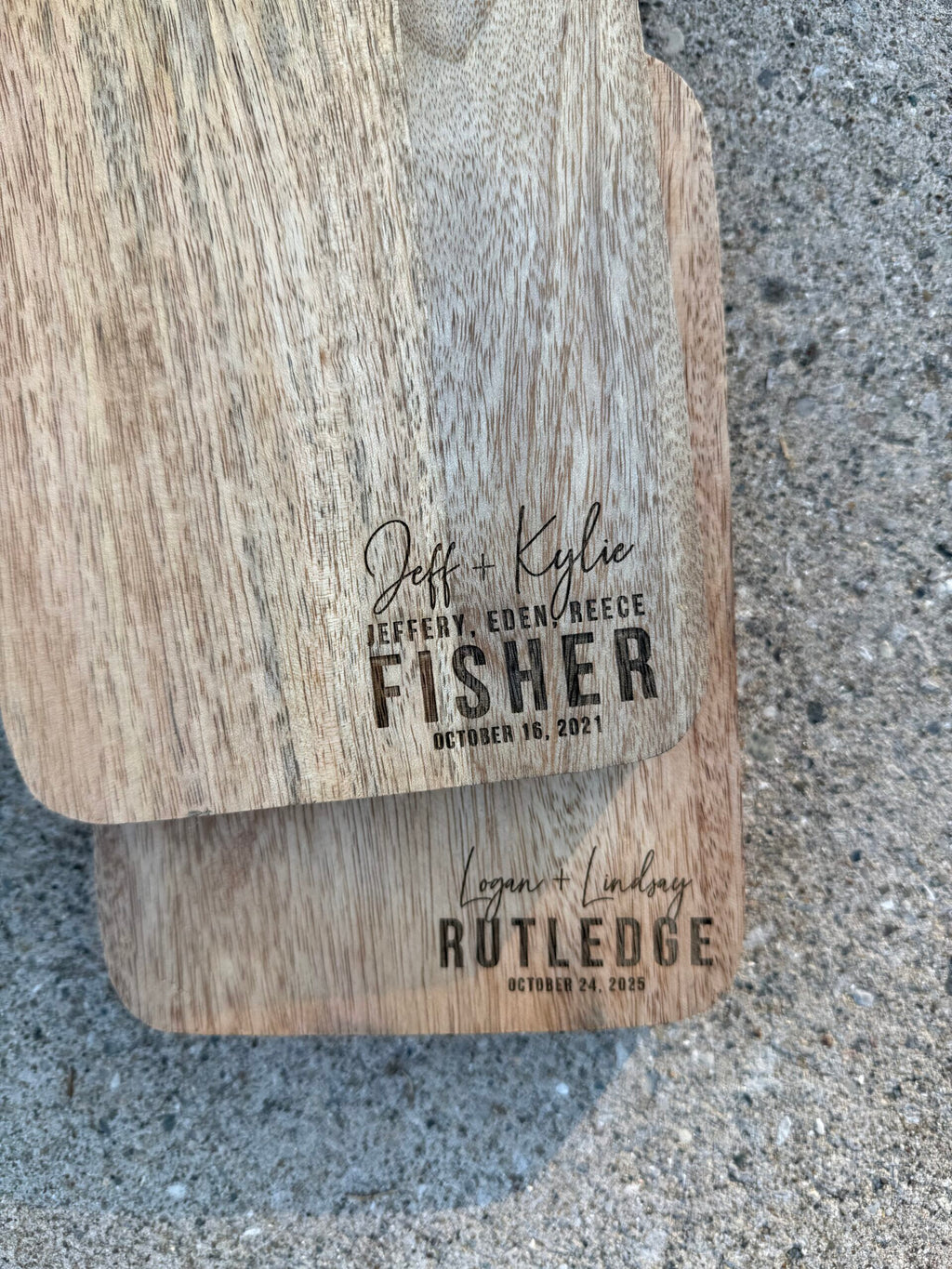Wood Serving Board - Name(s) + Date Wedding Gift image 0