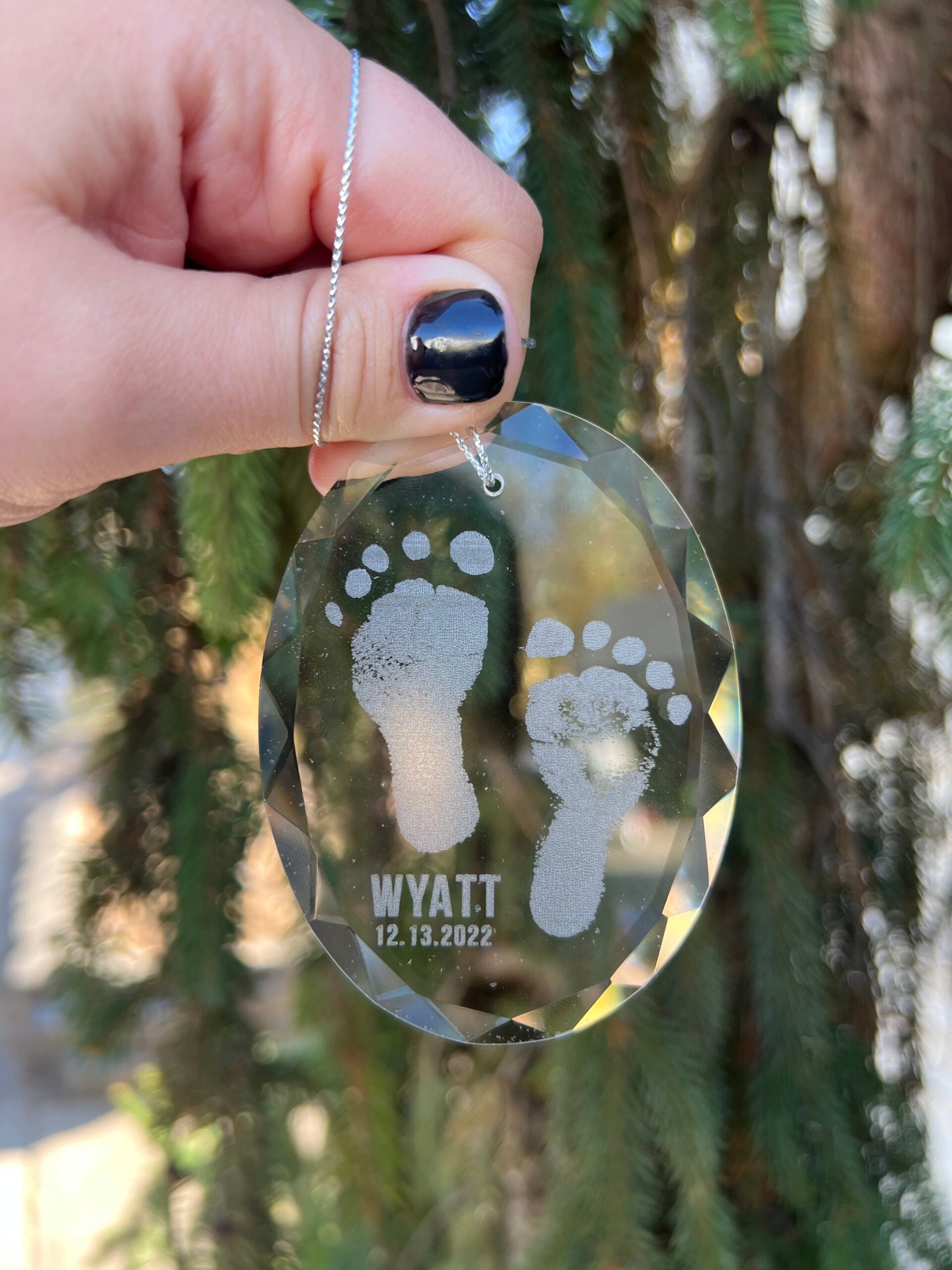 Glass Ornament - Baby Footprints image 0