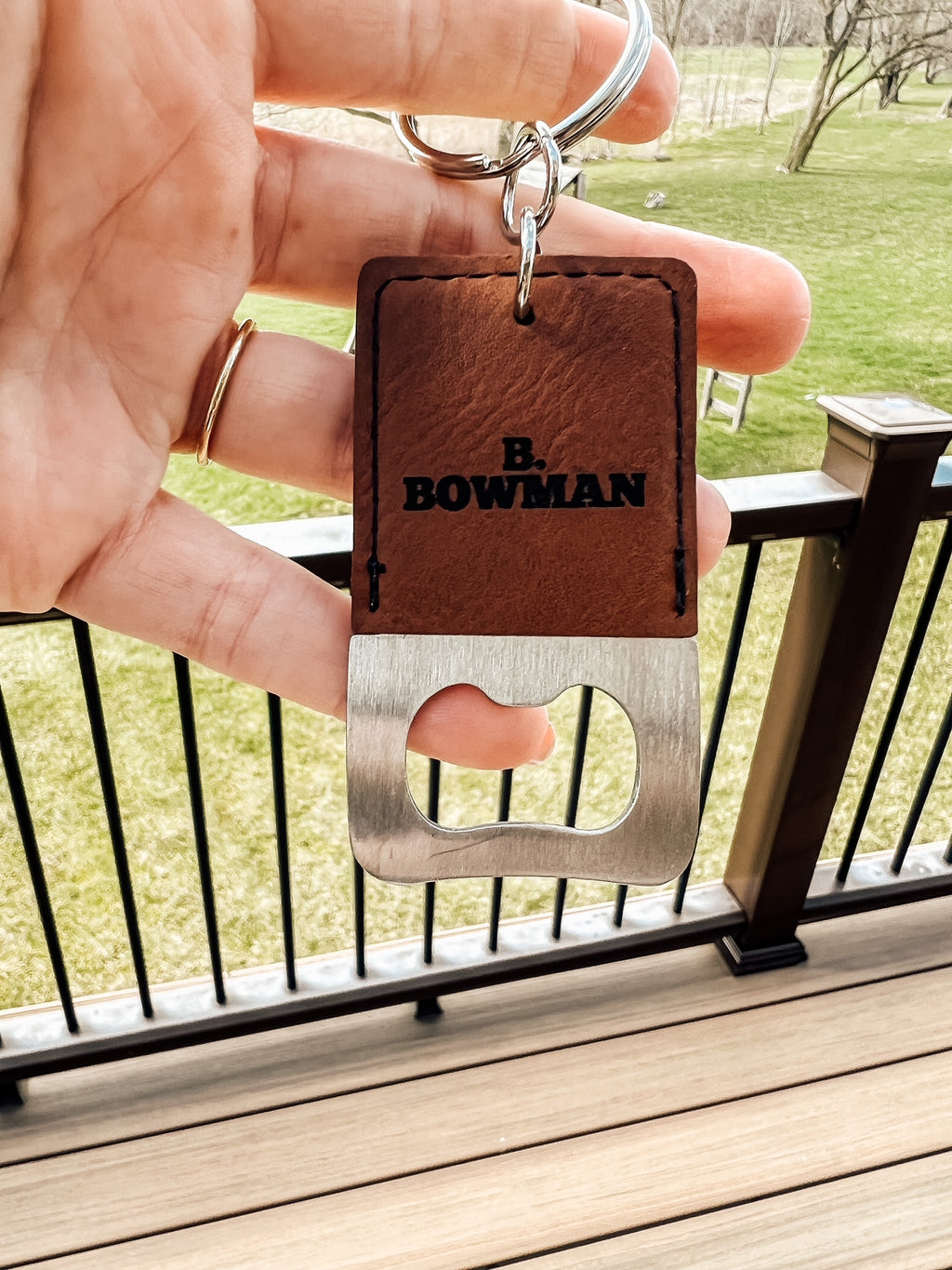 Bottle Opener Leather Keychain image 3