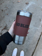 Leather Wrapped Tumbler (20oz) - Football/Black image