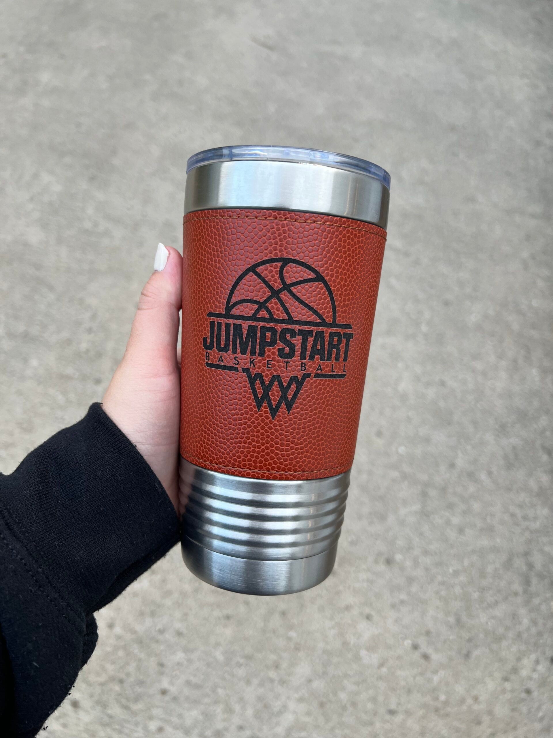 Leather Wrapped Tumbler (20oz) - Basketball/Black image