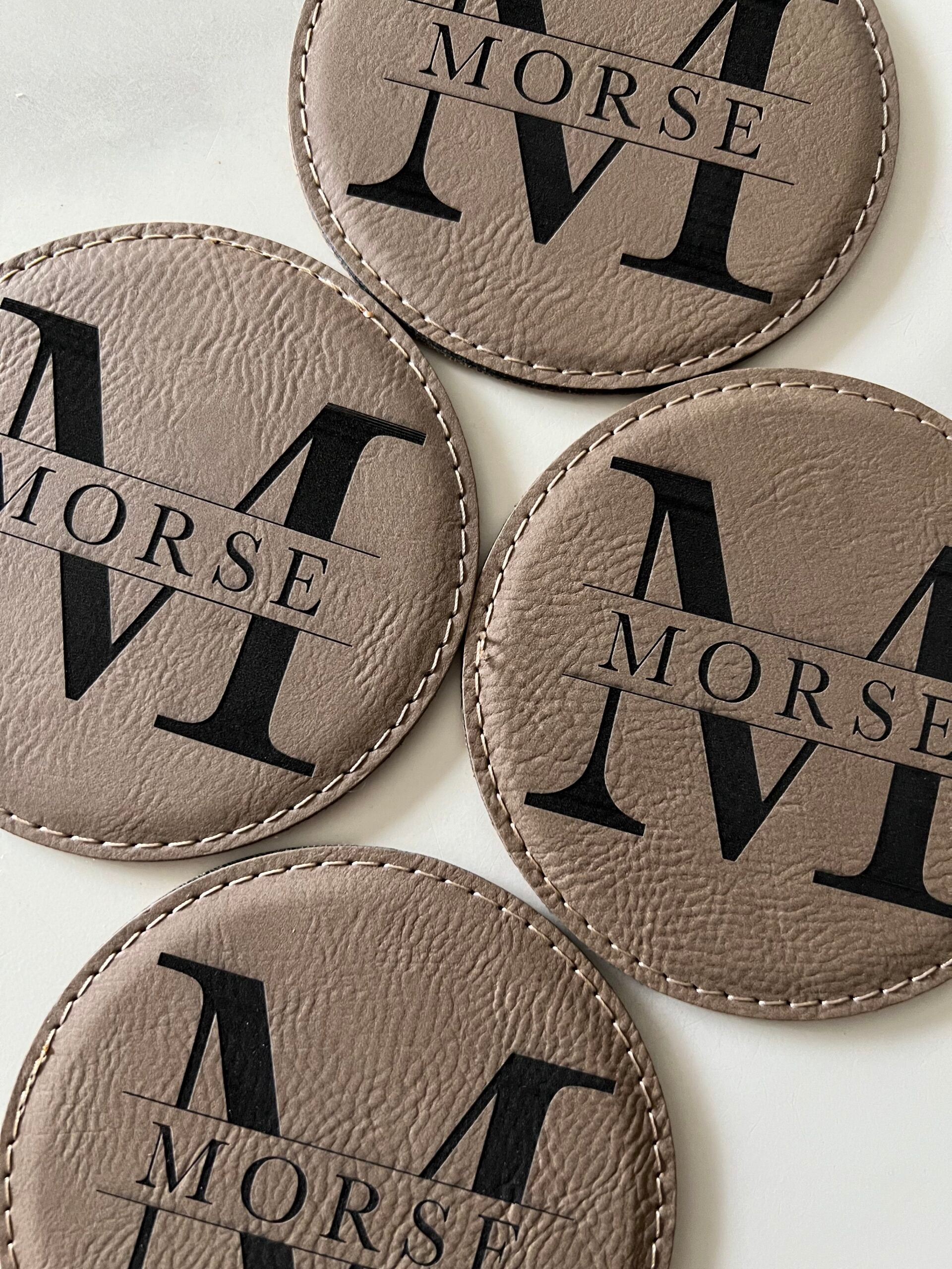 Leather Round Coaster (set of 4) image 1