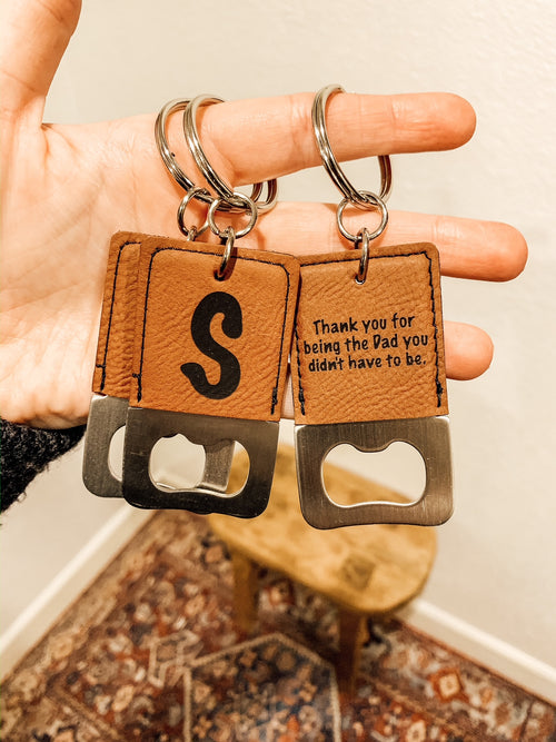 Bottle Opener Leather Keychain image 0