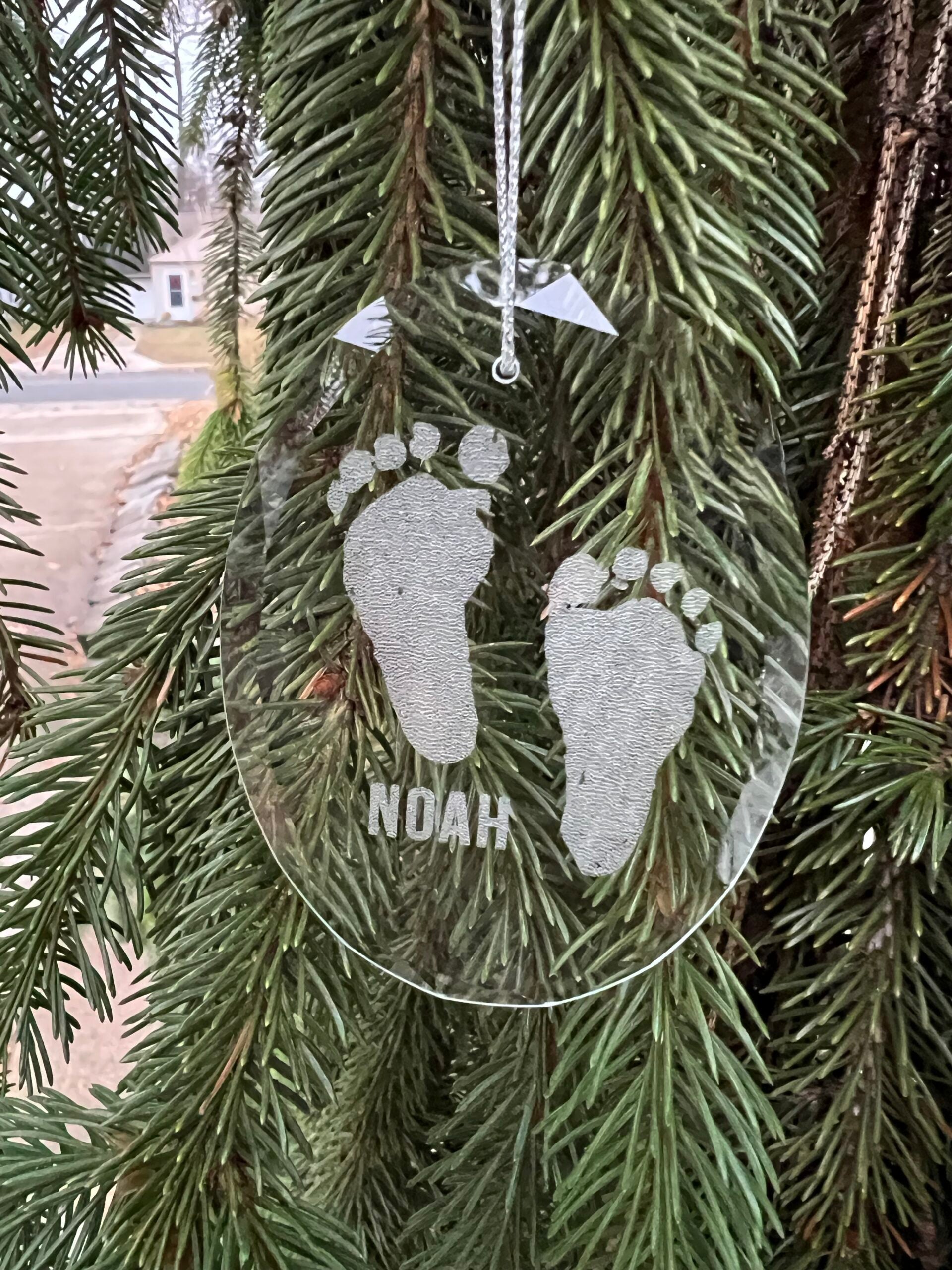 Glass Ornament - Baby Footprints image 1