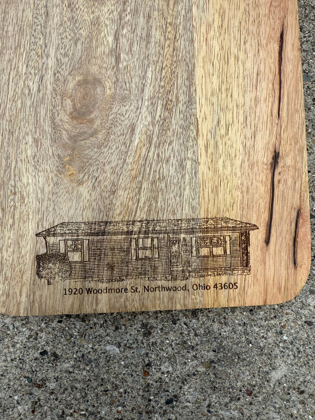 Wood Serving Board - Home Outline + Address image 4