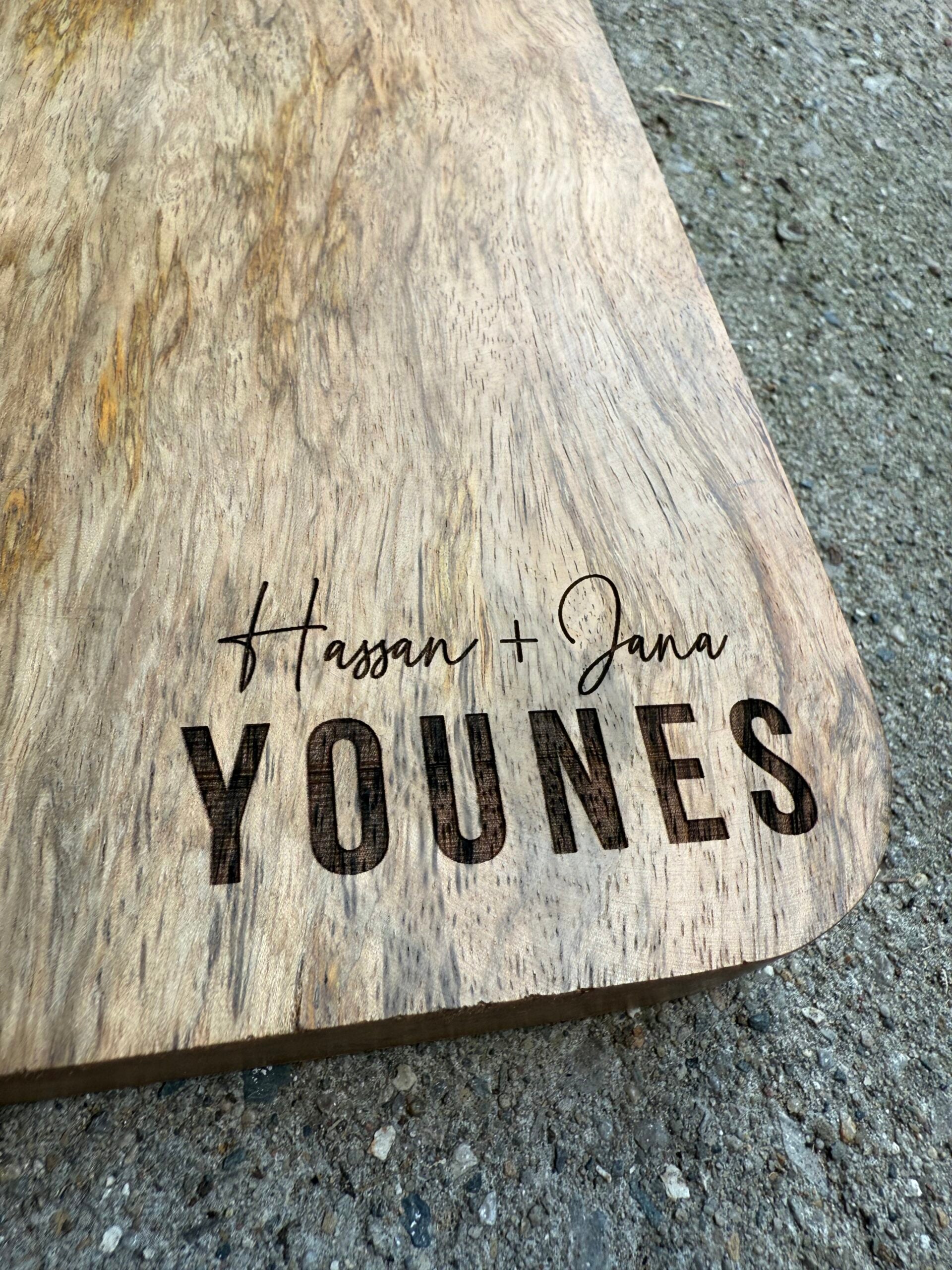 Wood Serving Board - Name(s) + Date Wedding Gift image 2