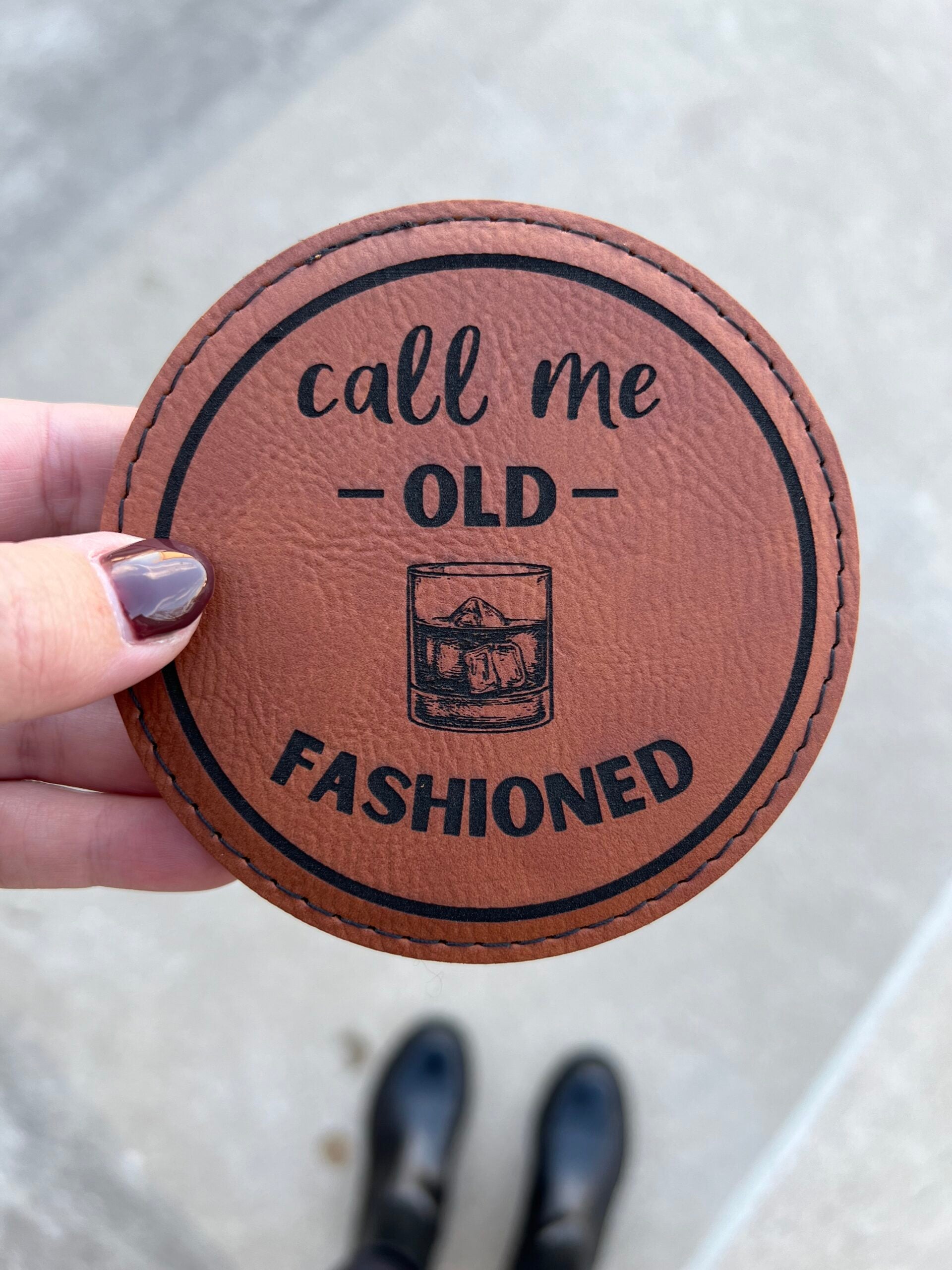 Leather Round Coaster (set of 4) image 3