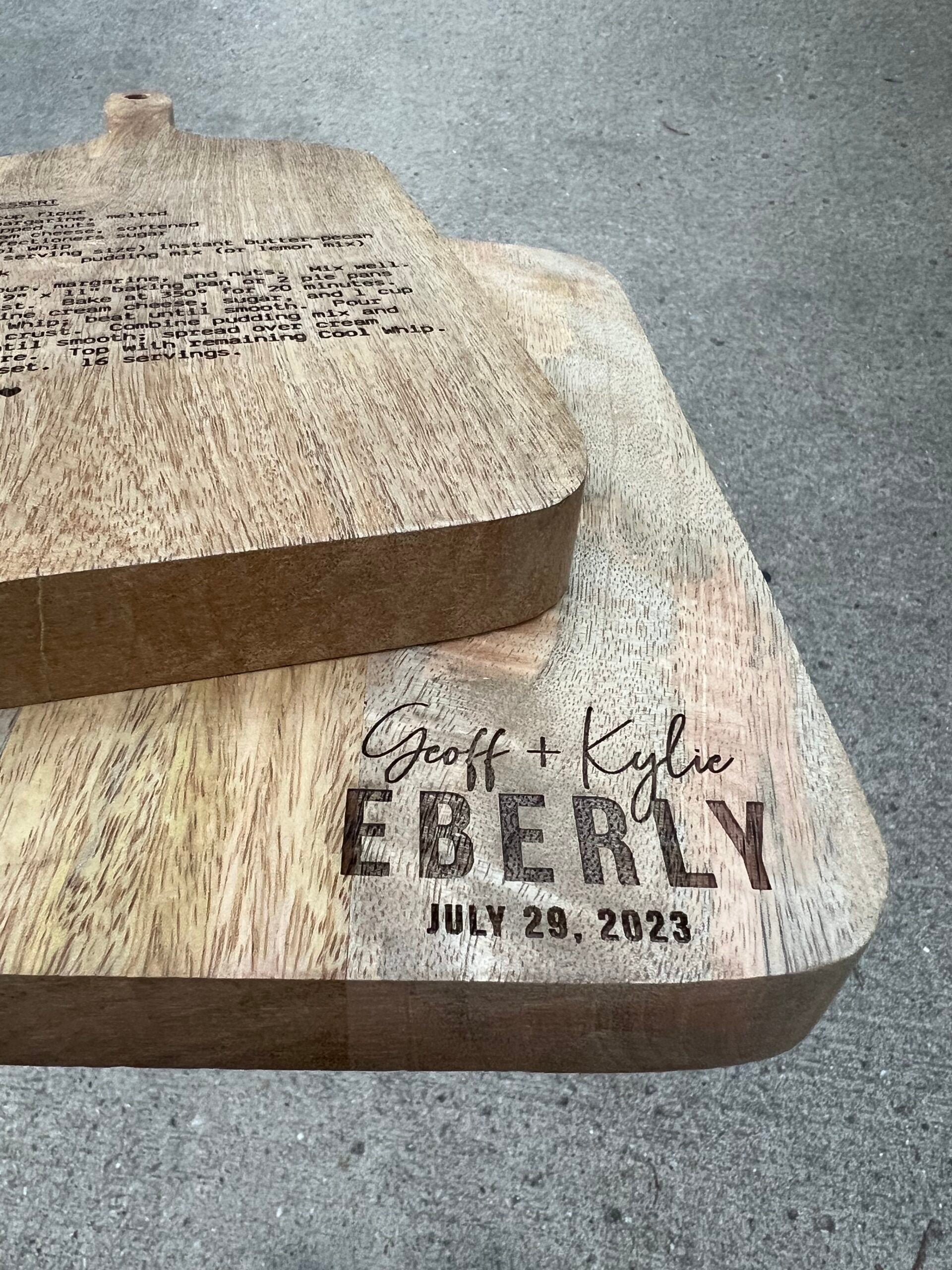 Wood Serving Board - Name(s) + Date Wedding Gift image 1