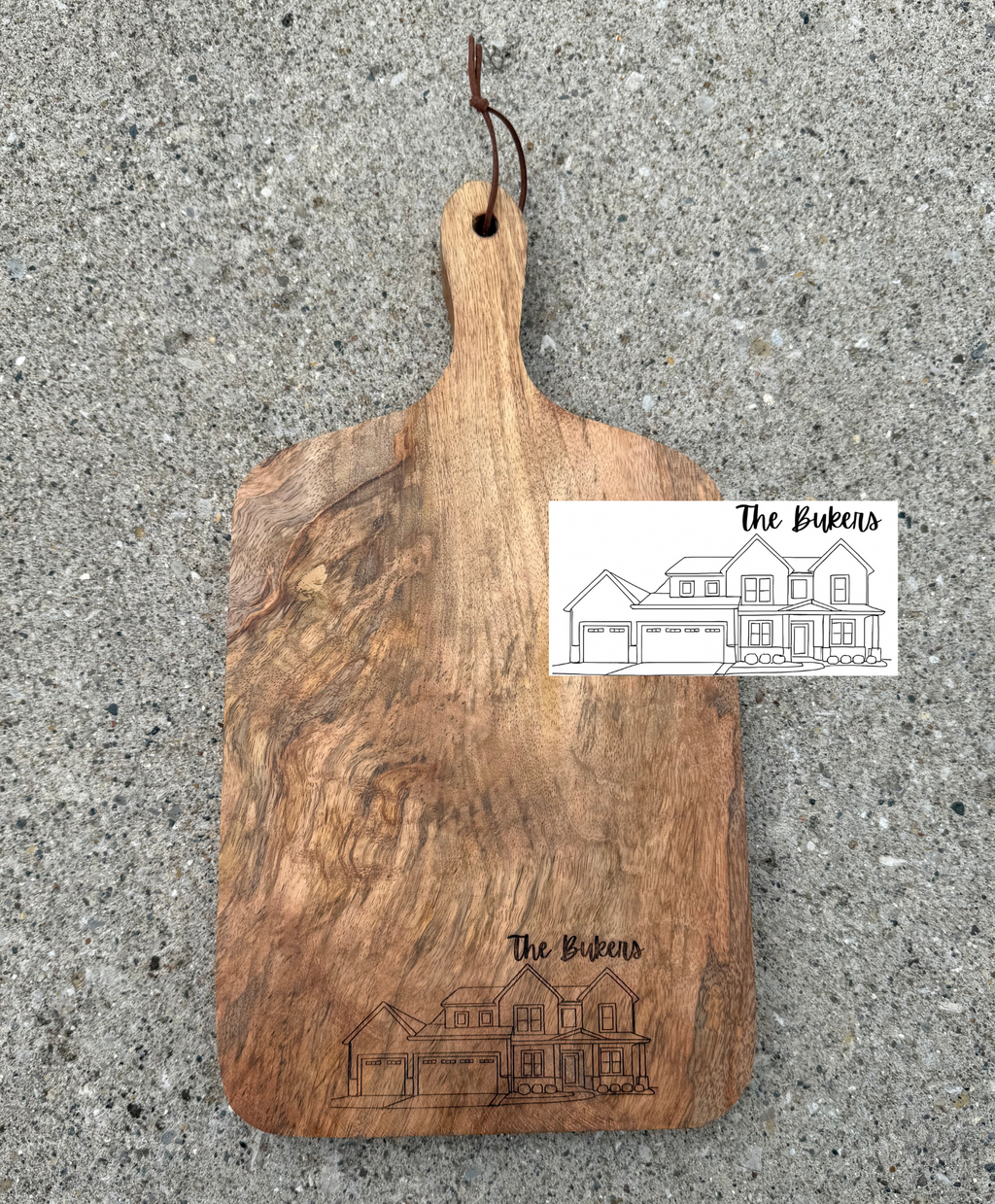 Wood Serving Board - Home Outline + Address image 5