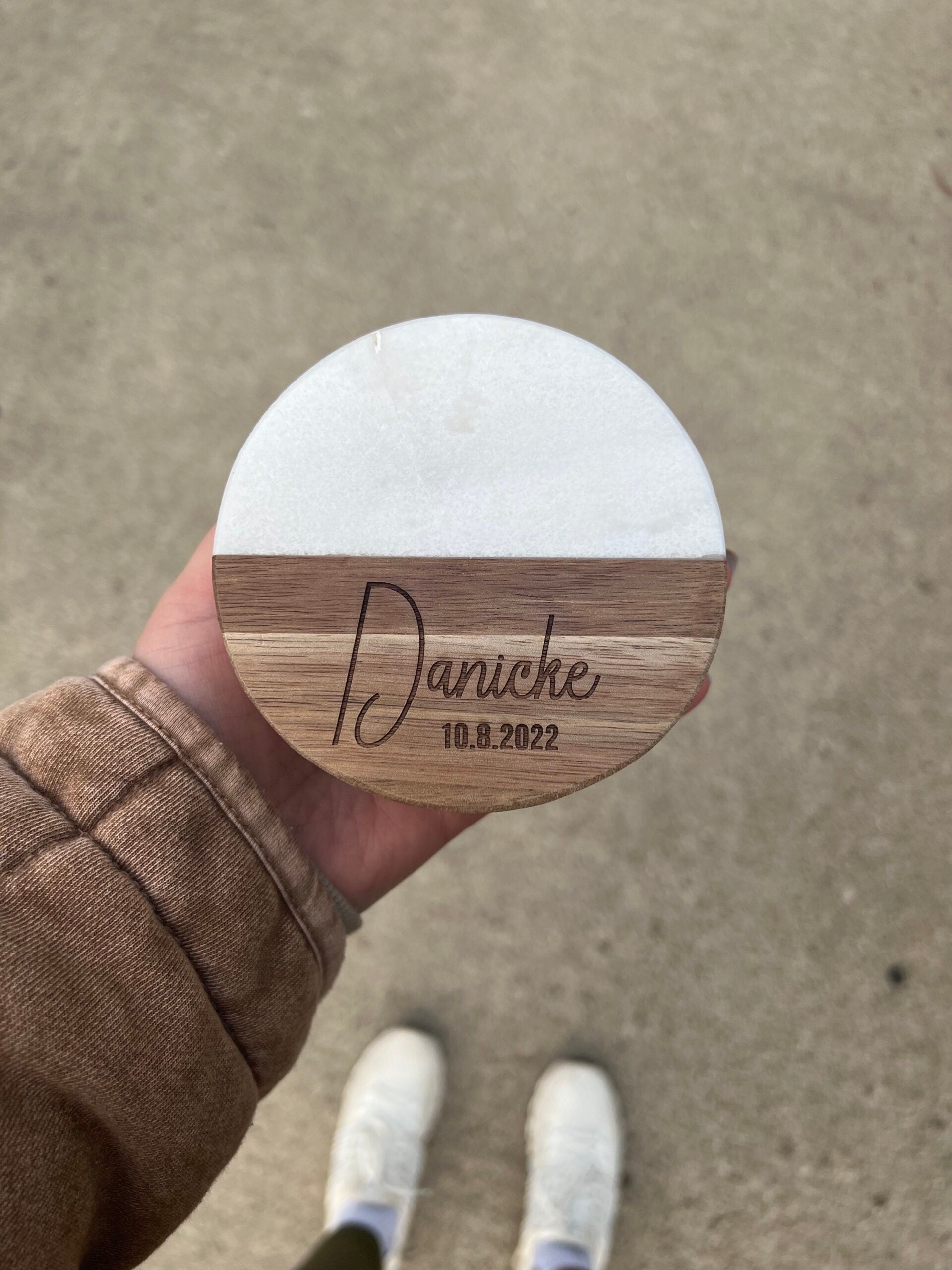Marble/Wood Coasters (set of 4) image 2