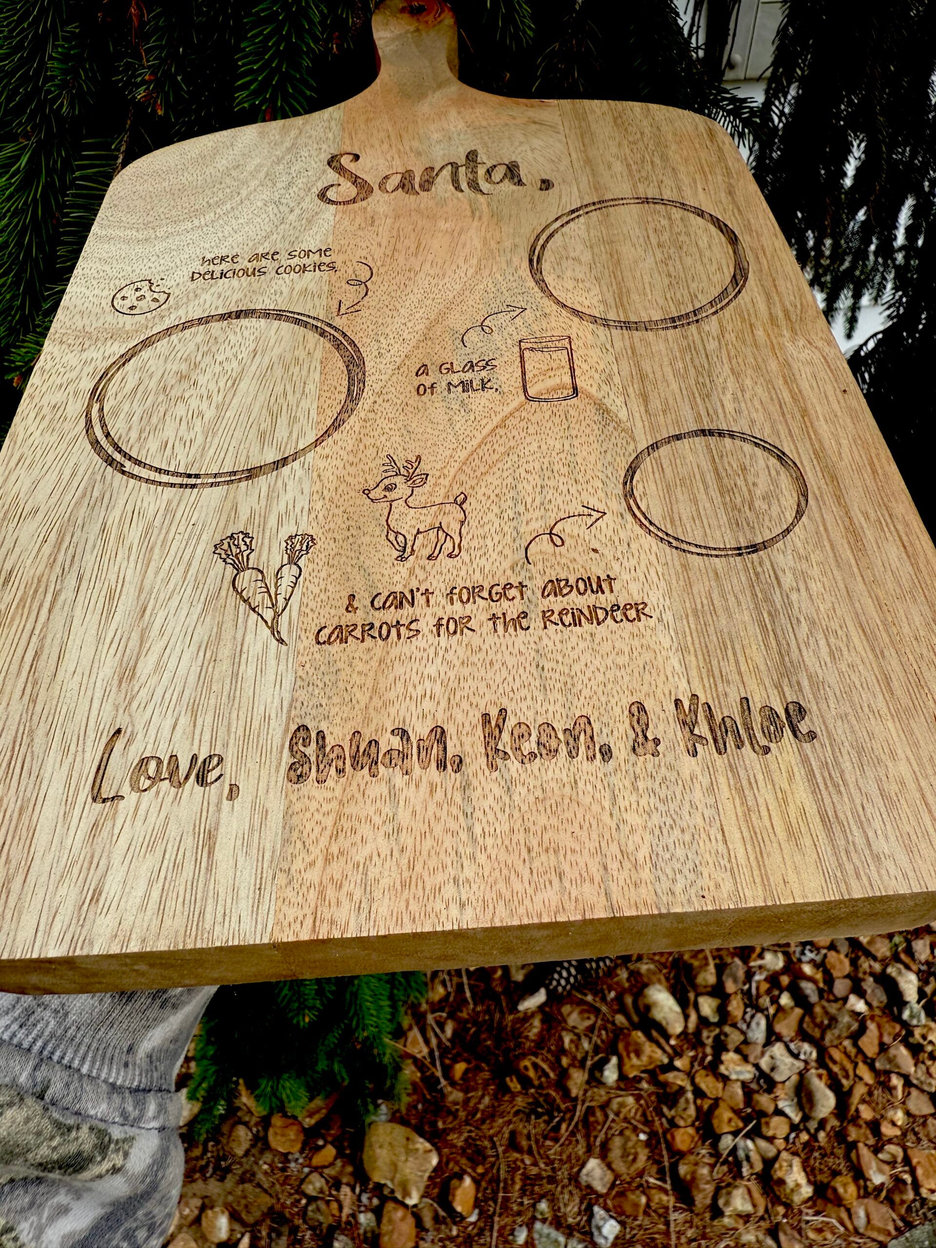 Wood Serving Board - Santa Cookies + Milk image 5