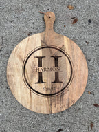 Wood Serving Board - Circle Design w/ Name & Date image 5
