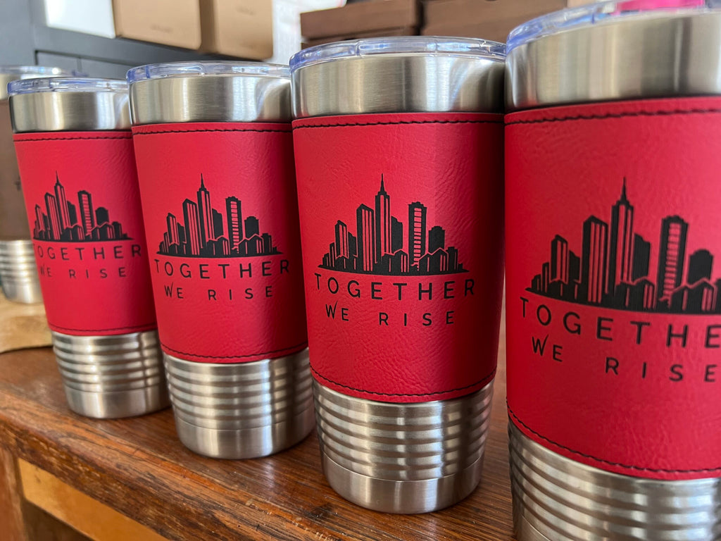 Leather Wrapped Tumbler (20oz) - Red/Black image