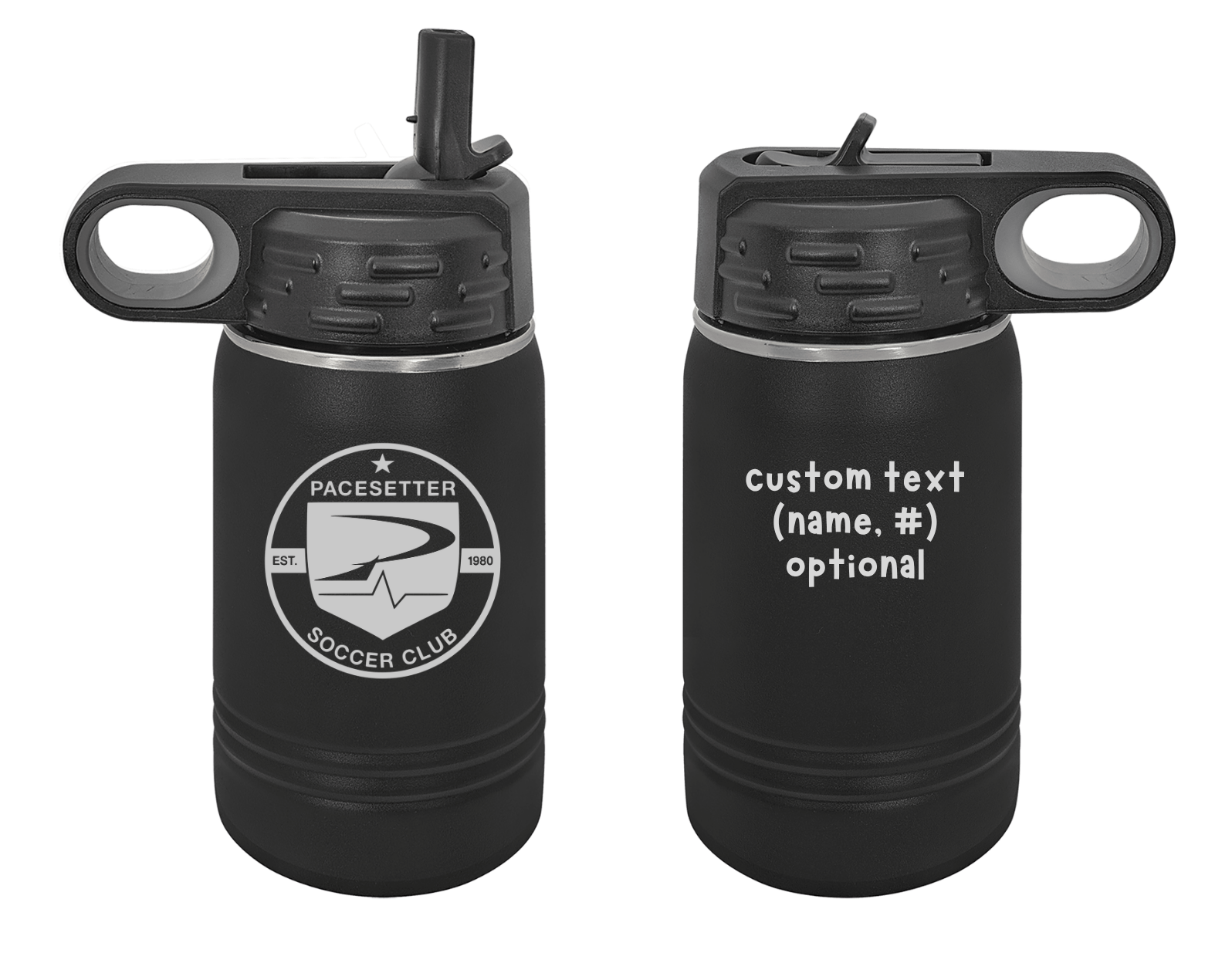 12oz Black Pacesetter Water Bottle