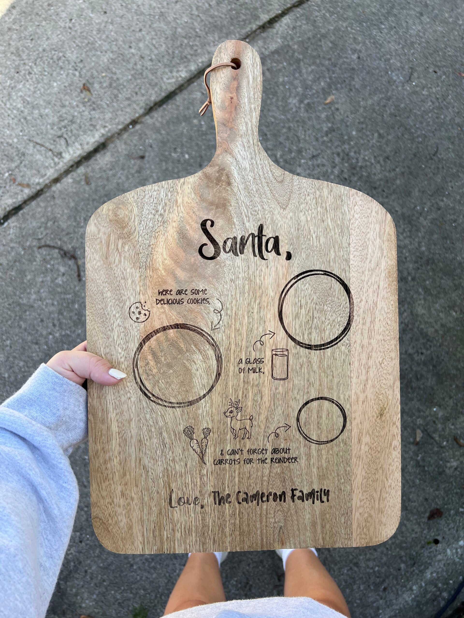 Wood Serving Board - Santa Cookies + Milk image 3