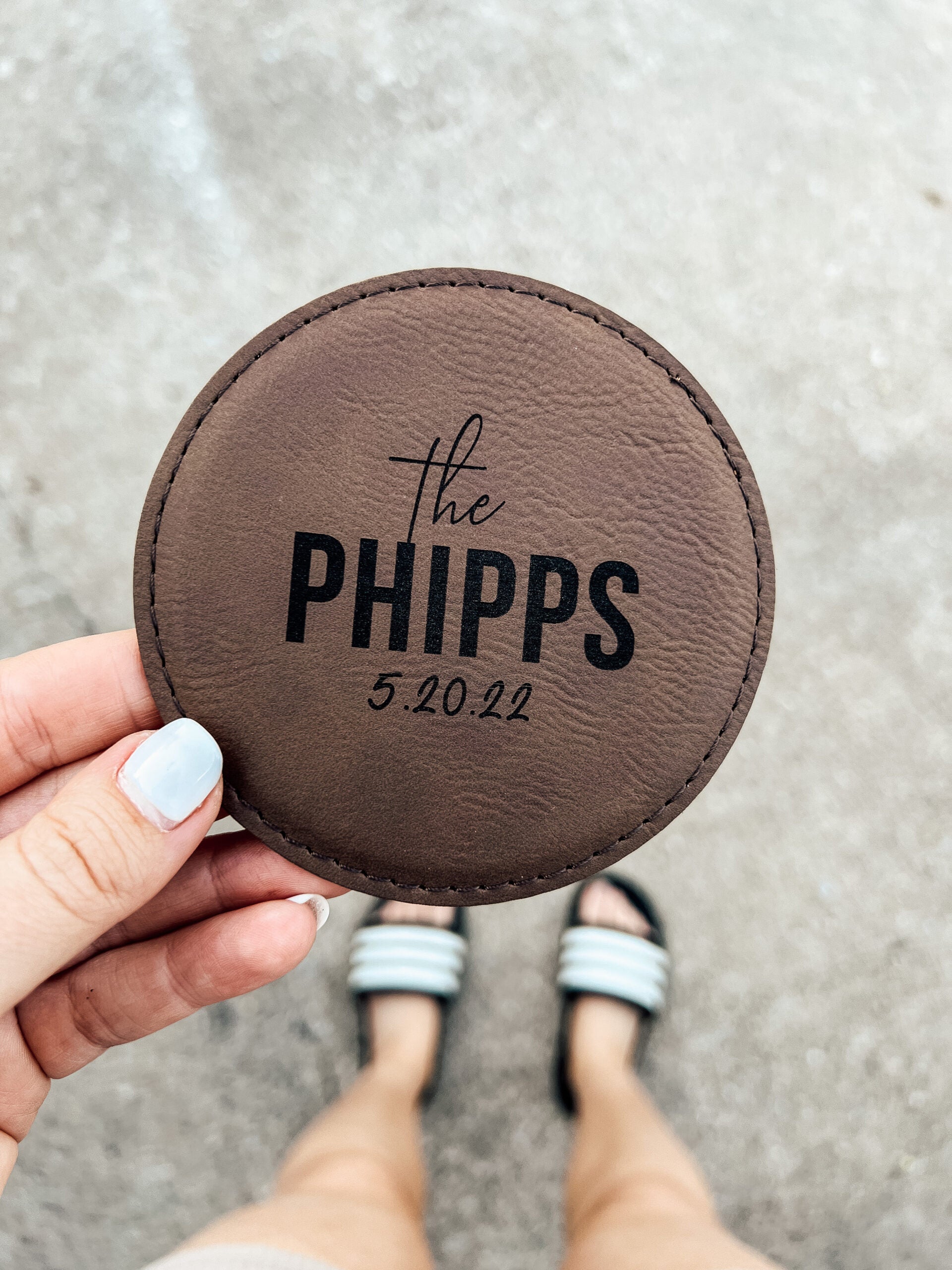 Leather Round Coaster (set of 4) image 2