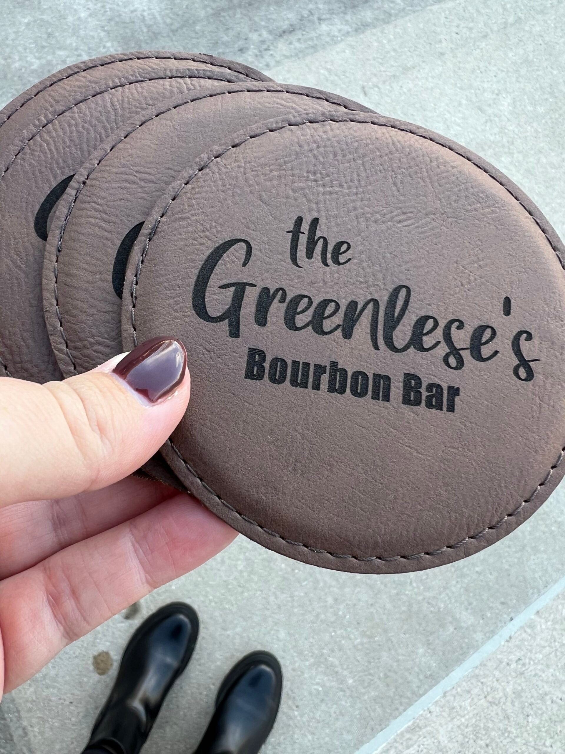 Leather Round Coaster (set of 4) image 7