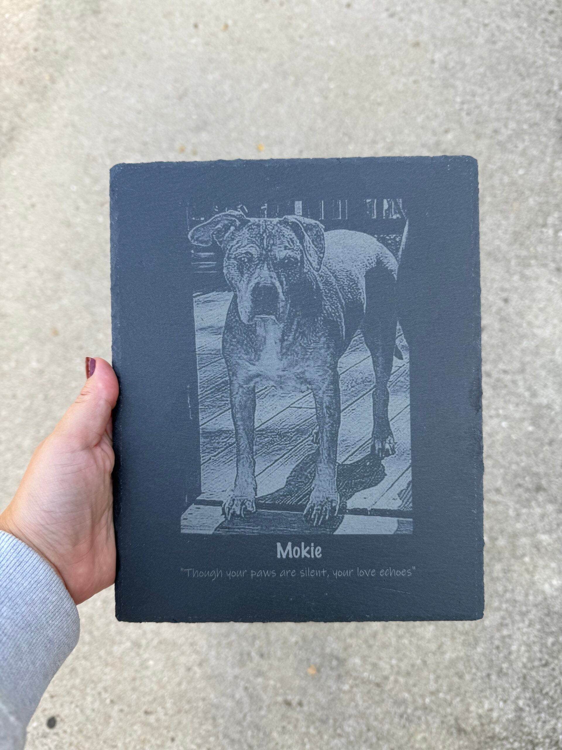 Slate Memorial Plaque - Vertical image
