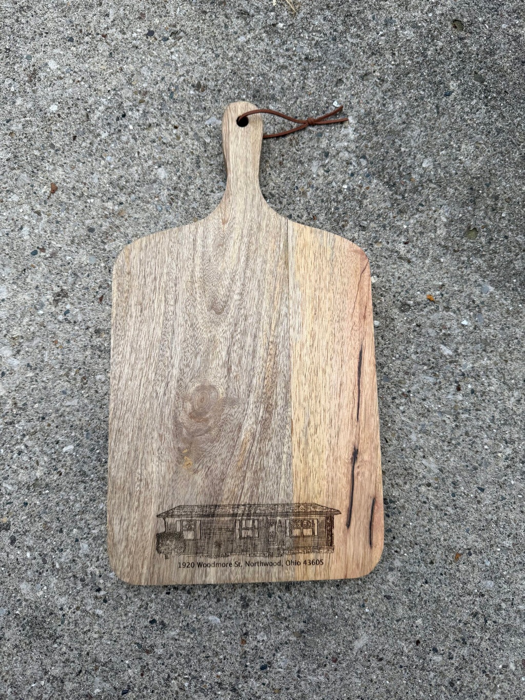 Wood Serving Board - Home Outline + Address image 2
