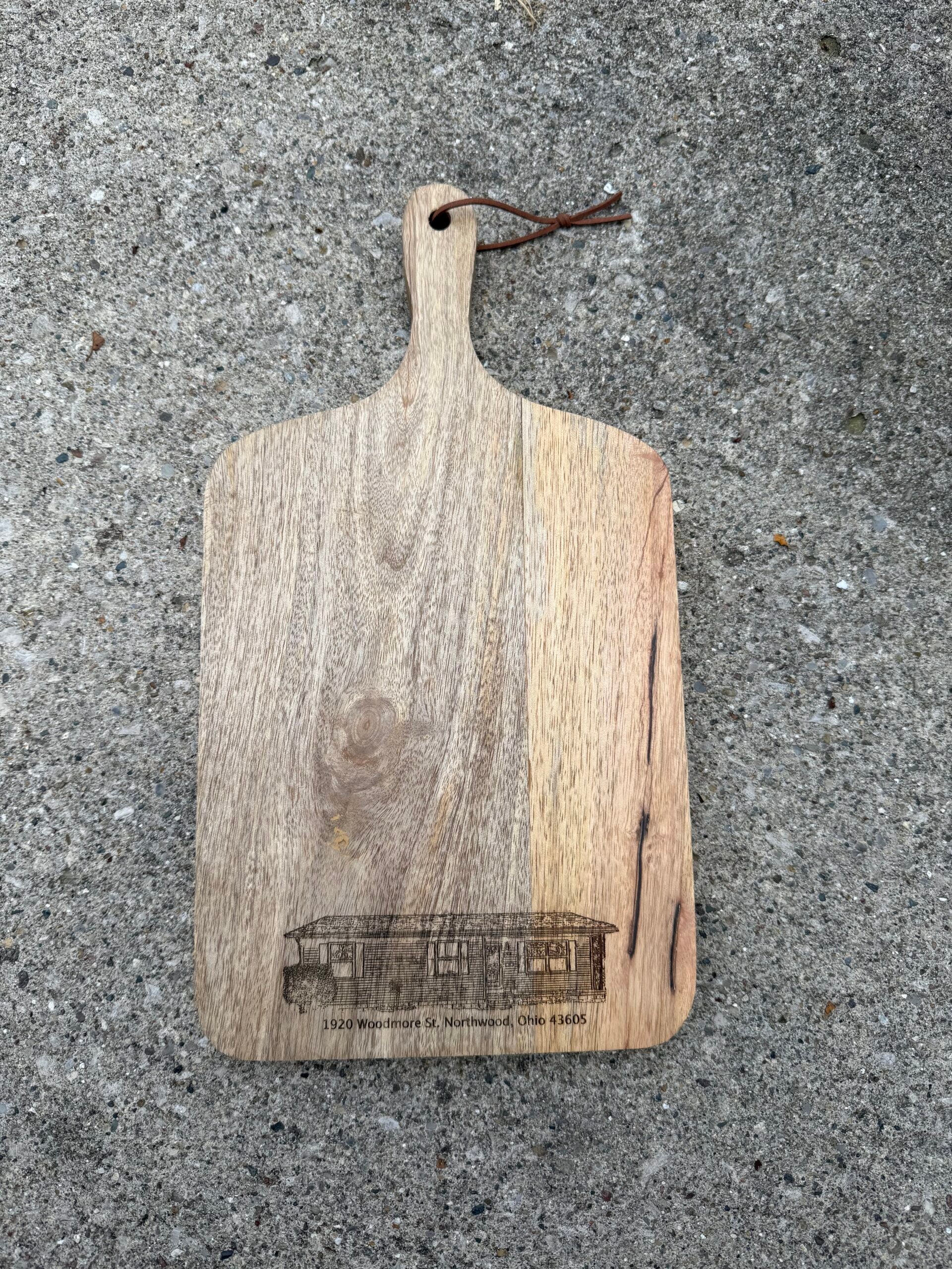 Wood Serving Board - Home Outline + Address image 2