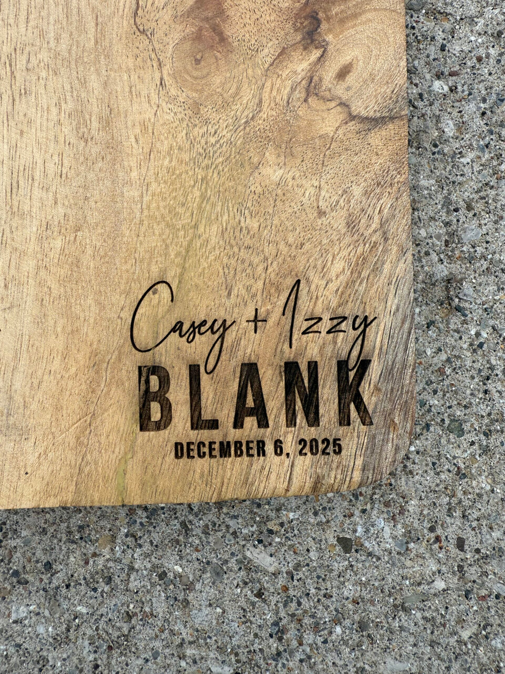 Wood Serving Board - Name(s) + Date Wedding Gift image 3