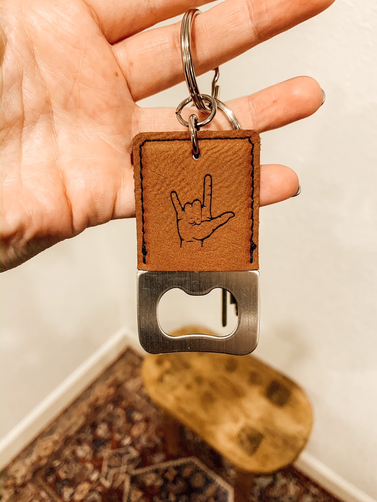 Bottle Opener Leather Keychain image 2
